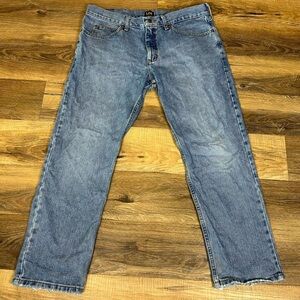 Lee Jeans Men's 36x29 Blue Relaxed Fit Straight Leg Denim Medium Wash